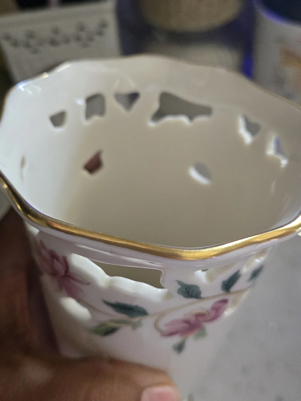 Vintage Lenox Barrington Collection Pierced Flower Vase